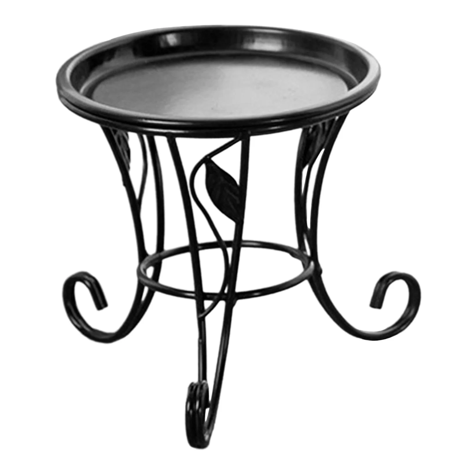 figatia Plant Stand Metal Plant Stand Shelf Detachable Tray Stable Decorative Corner Flower Pot Holder Stand for Office Living Room Black