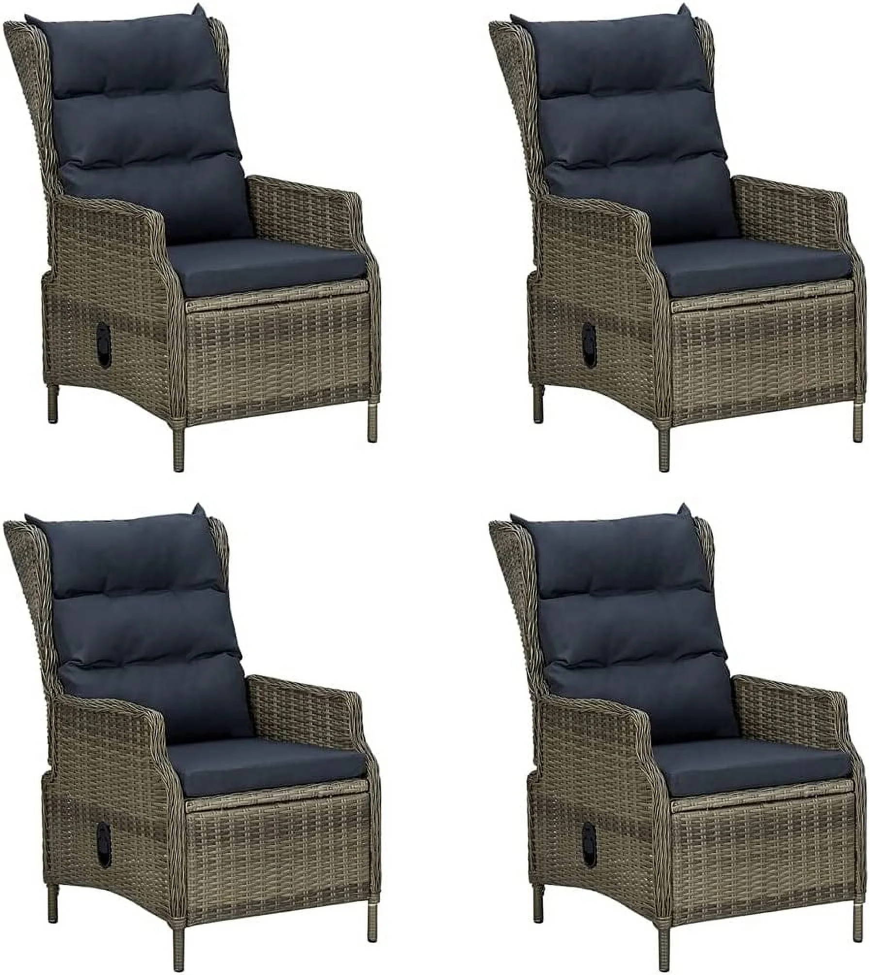 5 Piece Patio Dining Set Outdoor Dining Chairs Outdoor Patio Furniture Patio Conversation Seat Porch Furniture Outdoor Seating Deck Casual Furniture for Porch Garden Backyard  Brown