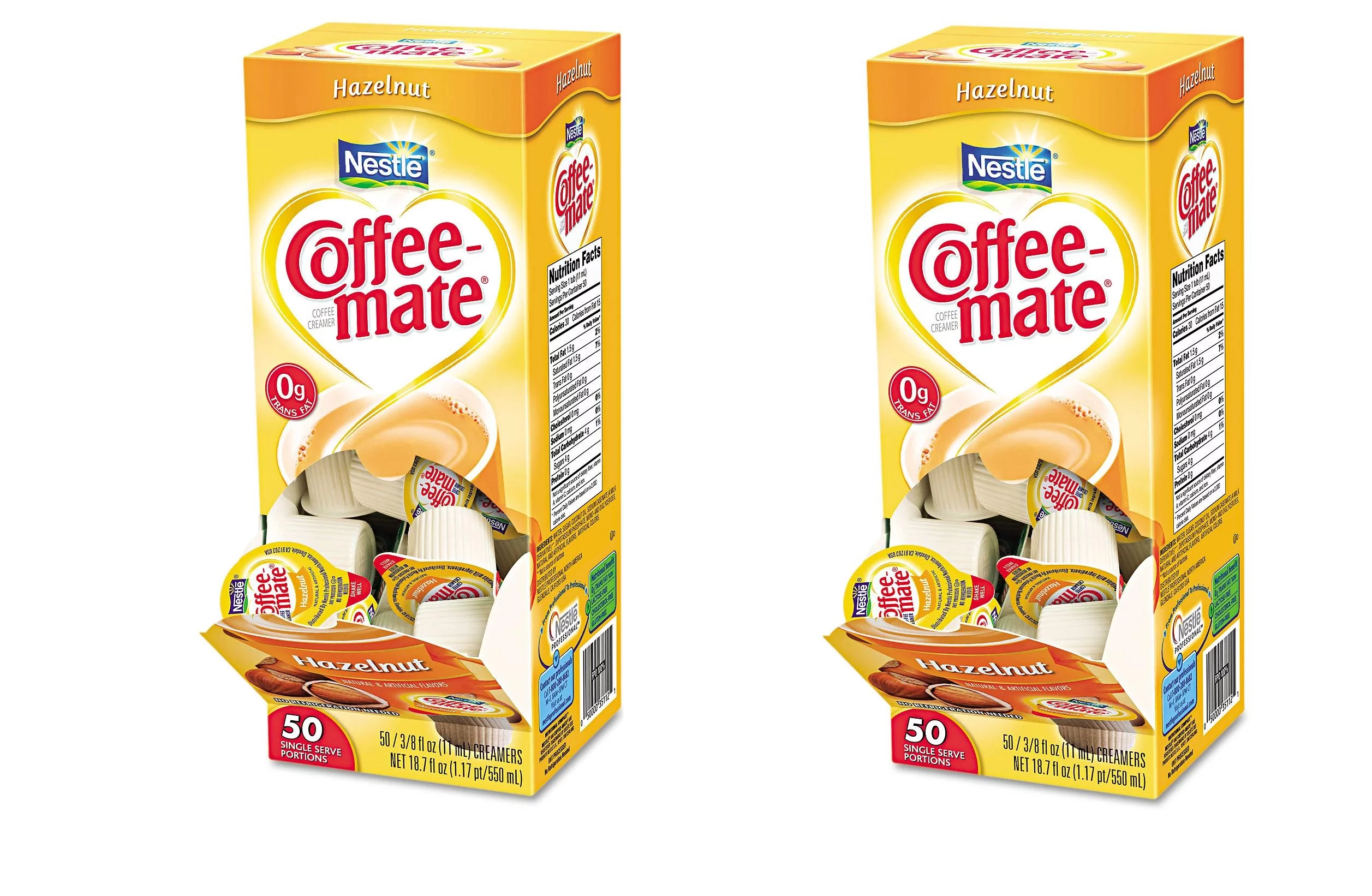 Nestle Coffee-mate Liquid Creamer Singles, Hazelnut (50 ct.) pack of 2