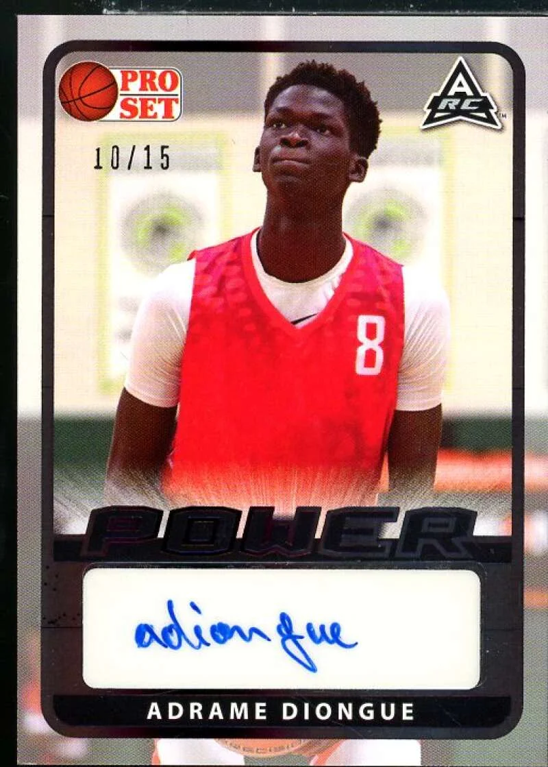 Adrame Diongue Rookie Card 2021-22 Leaf Pro Set Power Black #BAAD1