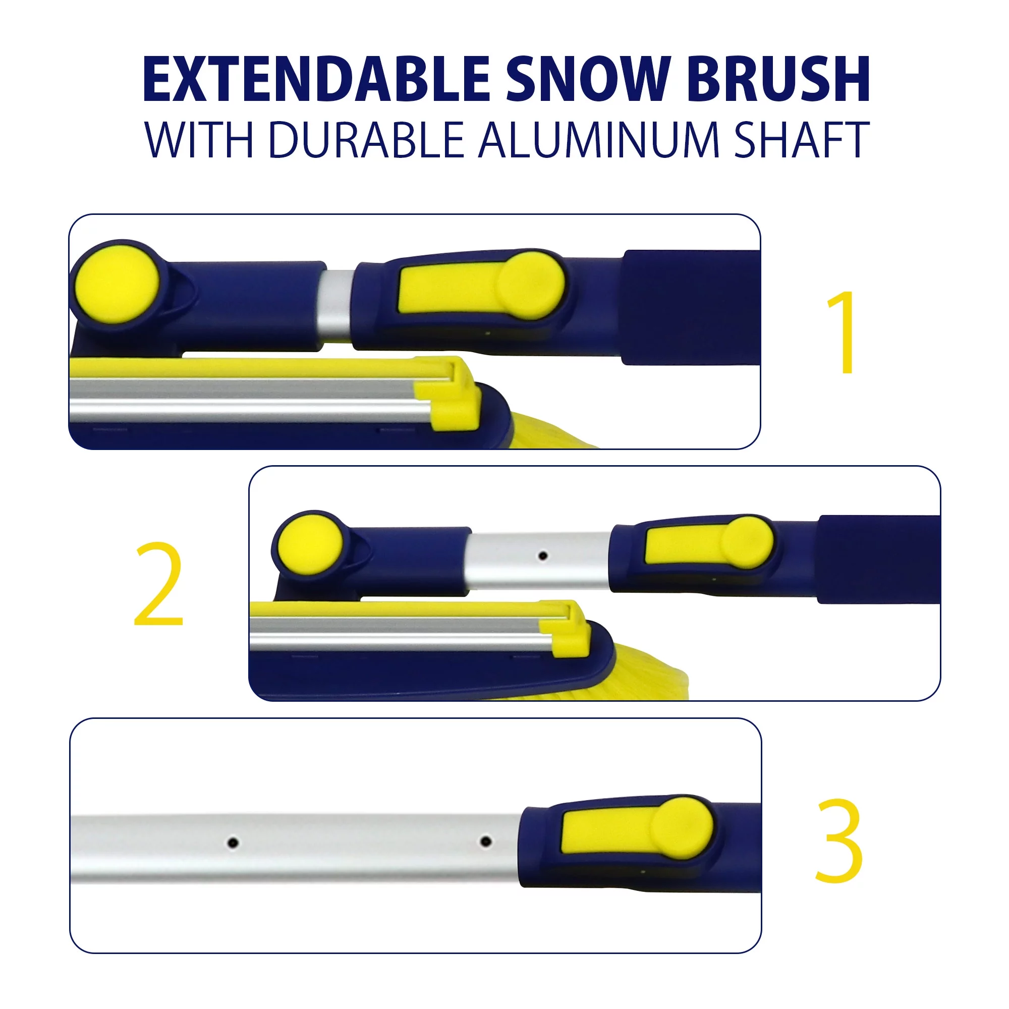 Michelin Ultra Duty Telescopic 43-63 inch Snow Brush with Swivel Head, Blue