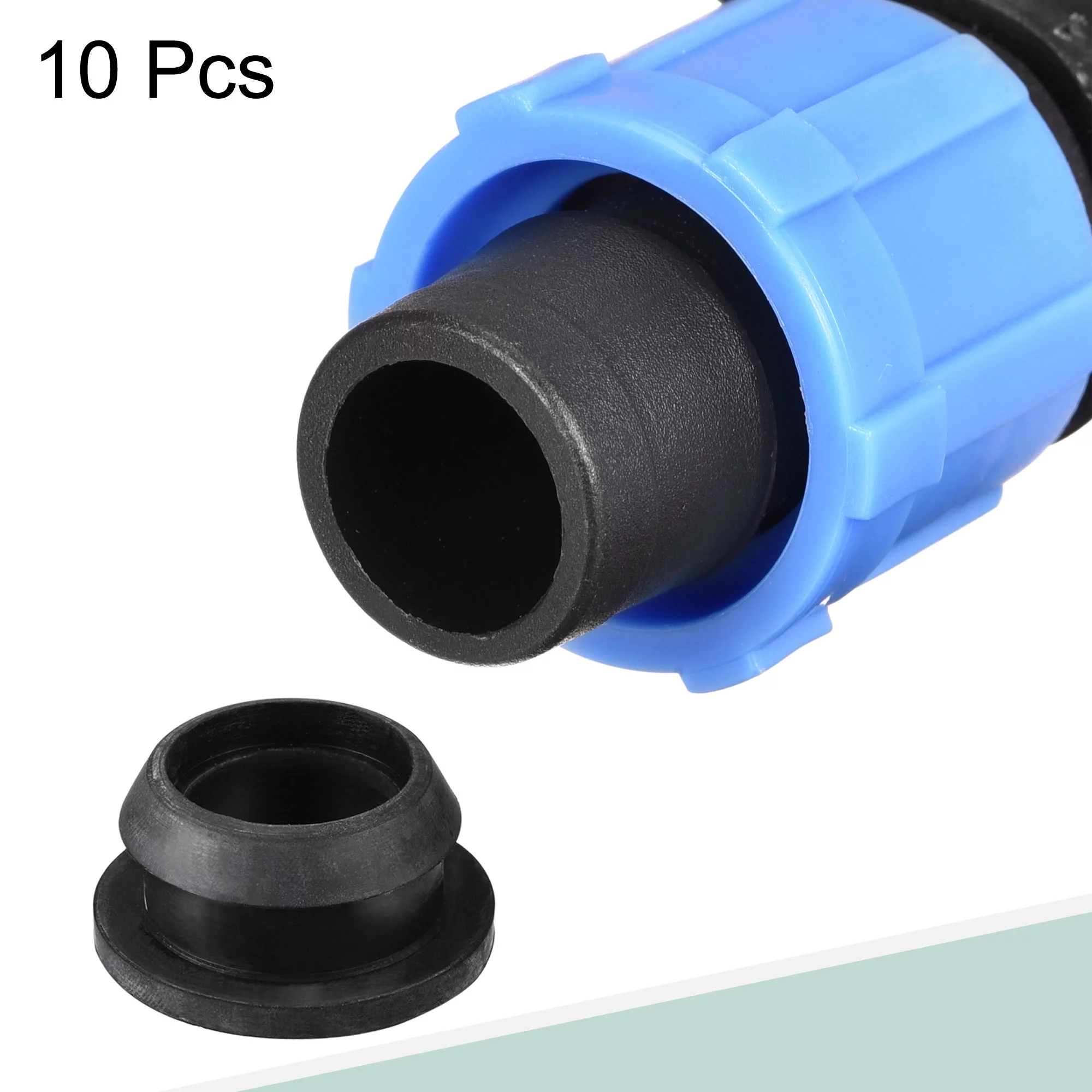 Uxcell Drip Irrigation Coupling 16mm Barbed Locking Fitting with Washer Blue 10 Pack