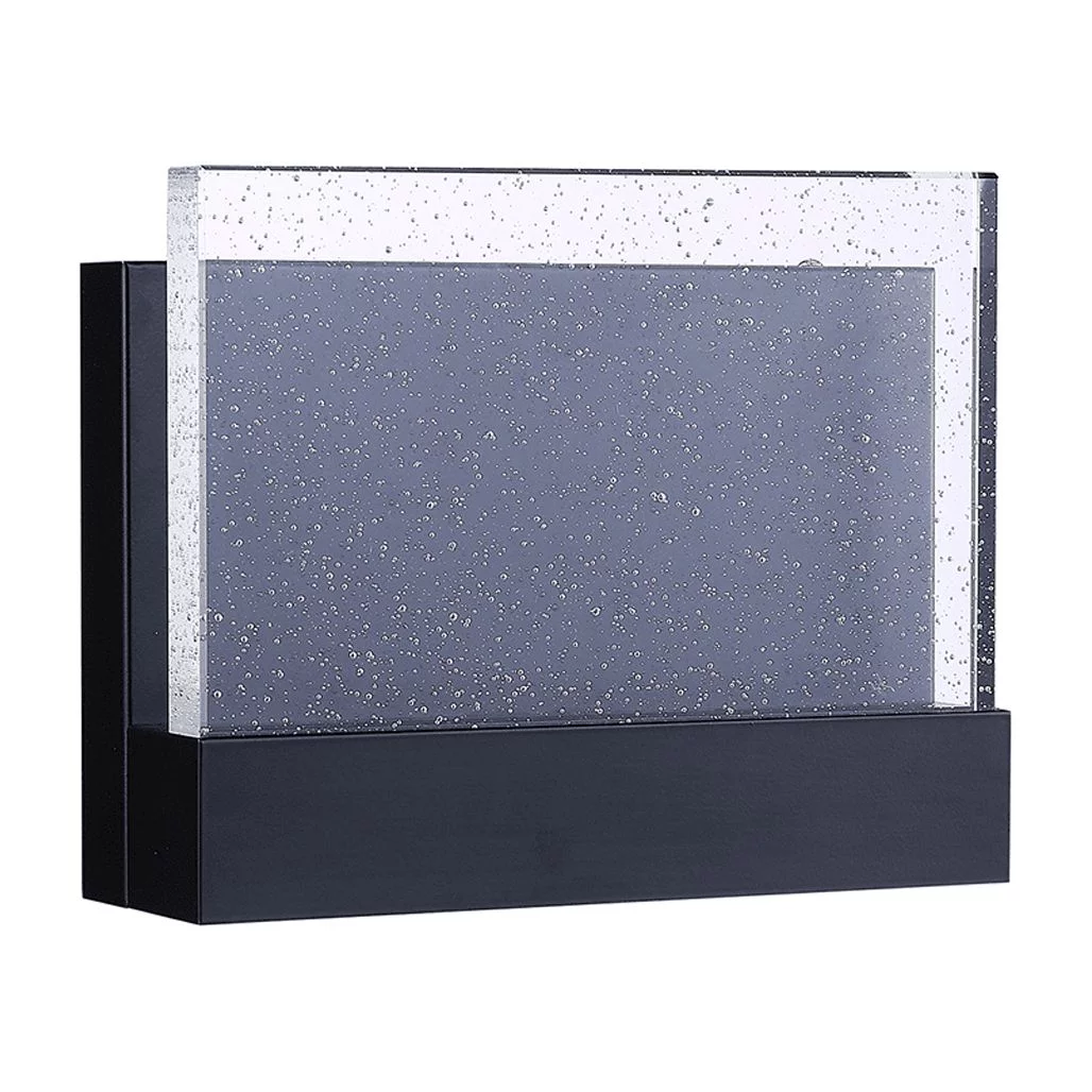 Calabria Intergraded LED Rectangle Bubble Glass Indoor Wall Sconce - Black
