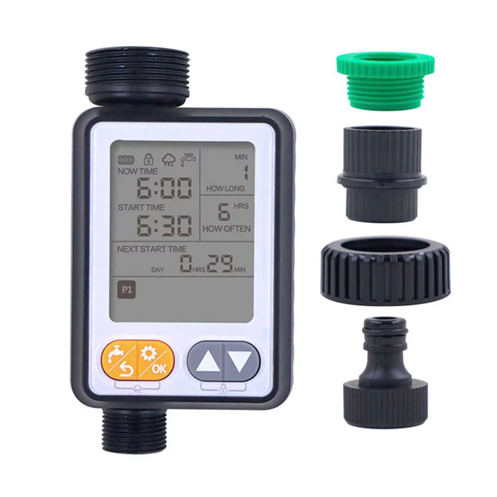 Occkic Hose Timer Automatic Watering Timer Sprinkler IP65 Waterproof LCD Screen Irrigation Systems for Garden Lawn