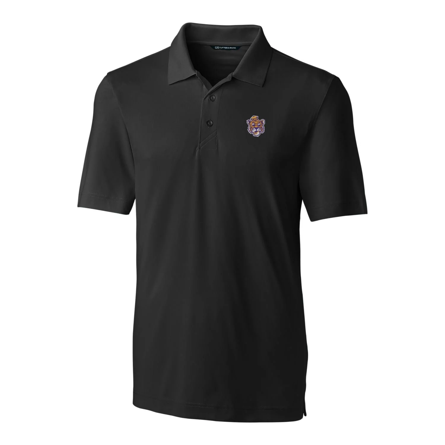 Men's Cutter & Buck Black LSU Tigers Forge Stretch Polo