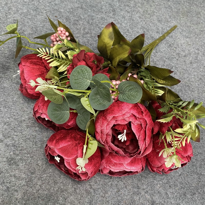 Diamond velvet peony wedding wedding road leading fake flower wall home living room desktop desktop simulation flower arrangement pot flowers