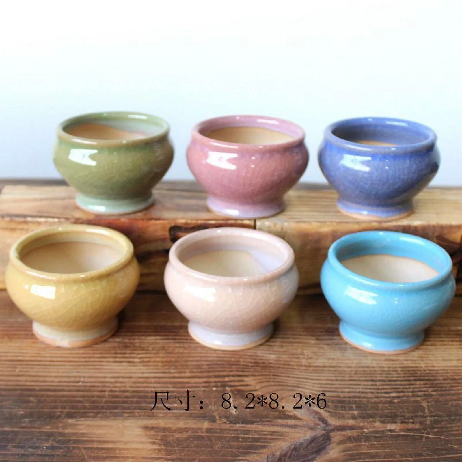 Ceramic Crackle Glaze Succulent Planters - Wholesale Succulent Pots
