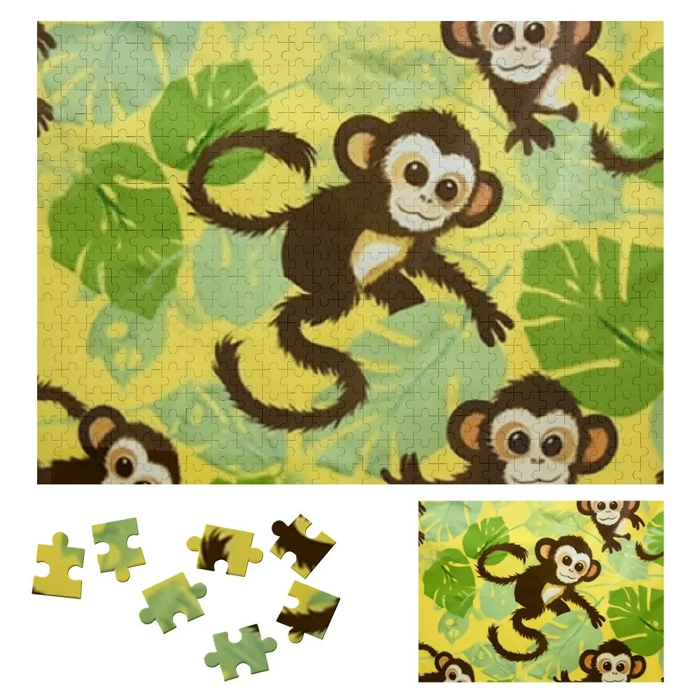 CANFLASHION Monkey Leaves Jungle Wooden Puzzle for Adults and Kids 500 PCS