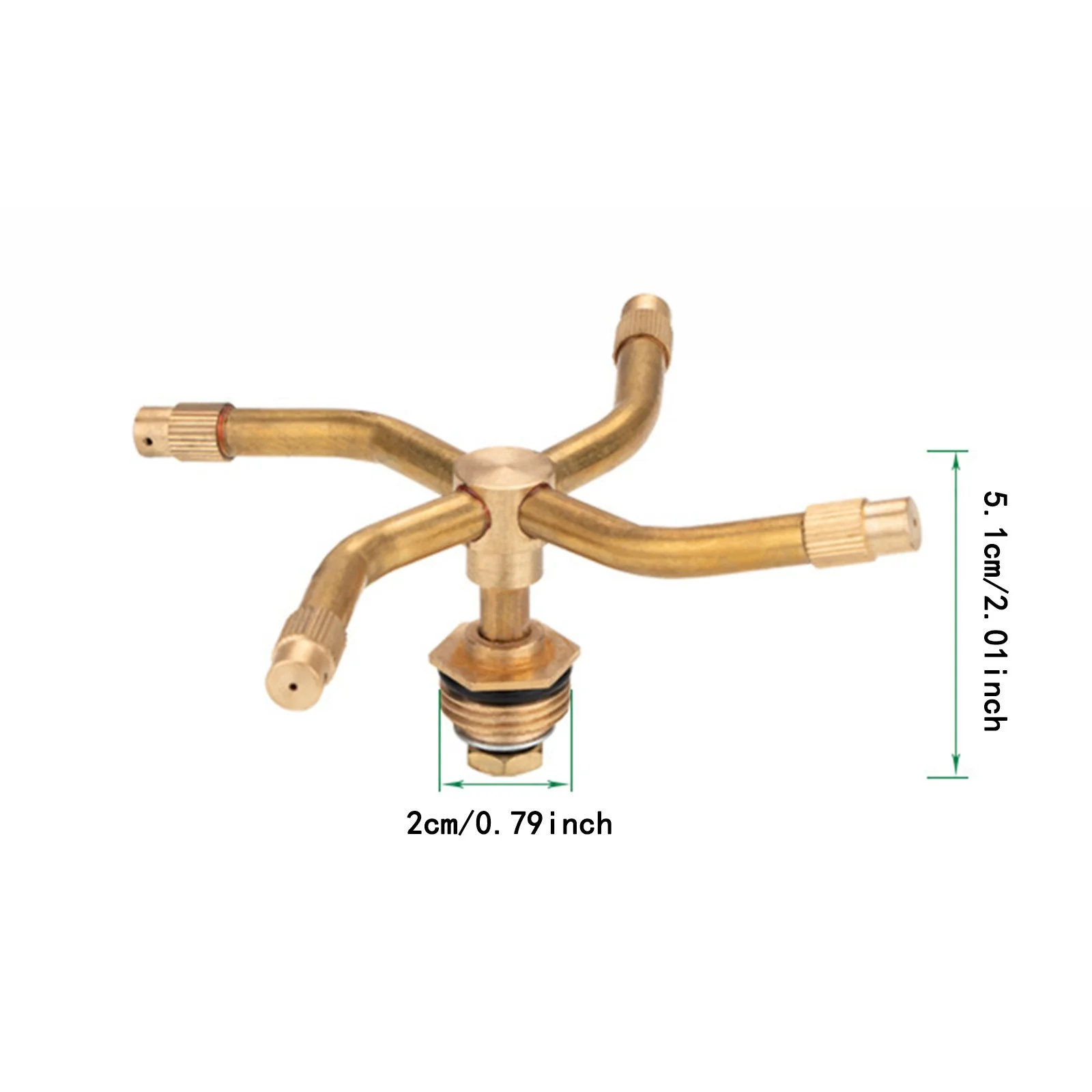 GuLuBin Kitchen Sink Faucet Replacement Parts Universal Automatic Rotating Sprinkler Copper 2 Pronged 4 Prong Nozzle 4 Points Automatic Rotating Watering Device Garden Irrigation Water