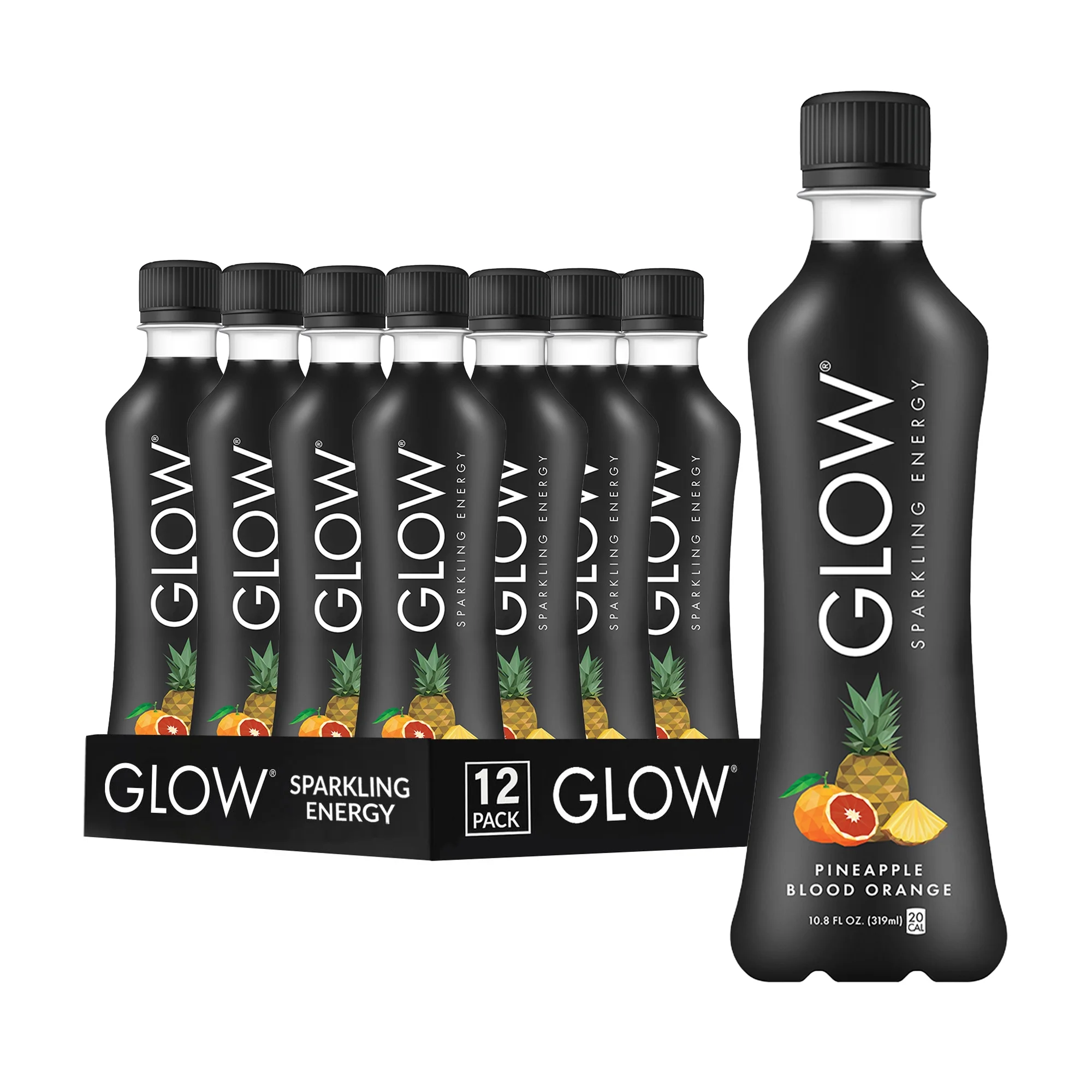 GLOW® Beverages Sparkling Energy - Pineapple Blood Orange - 16.9oz PET - 12 Pack