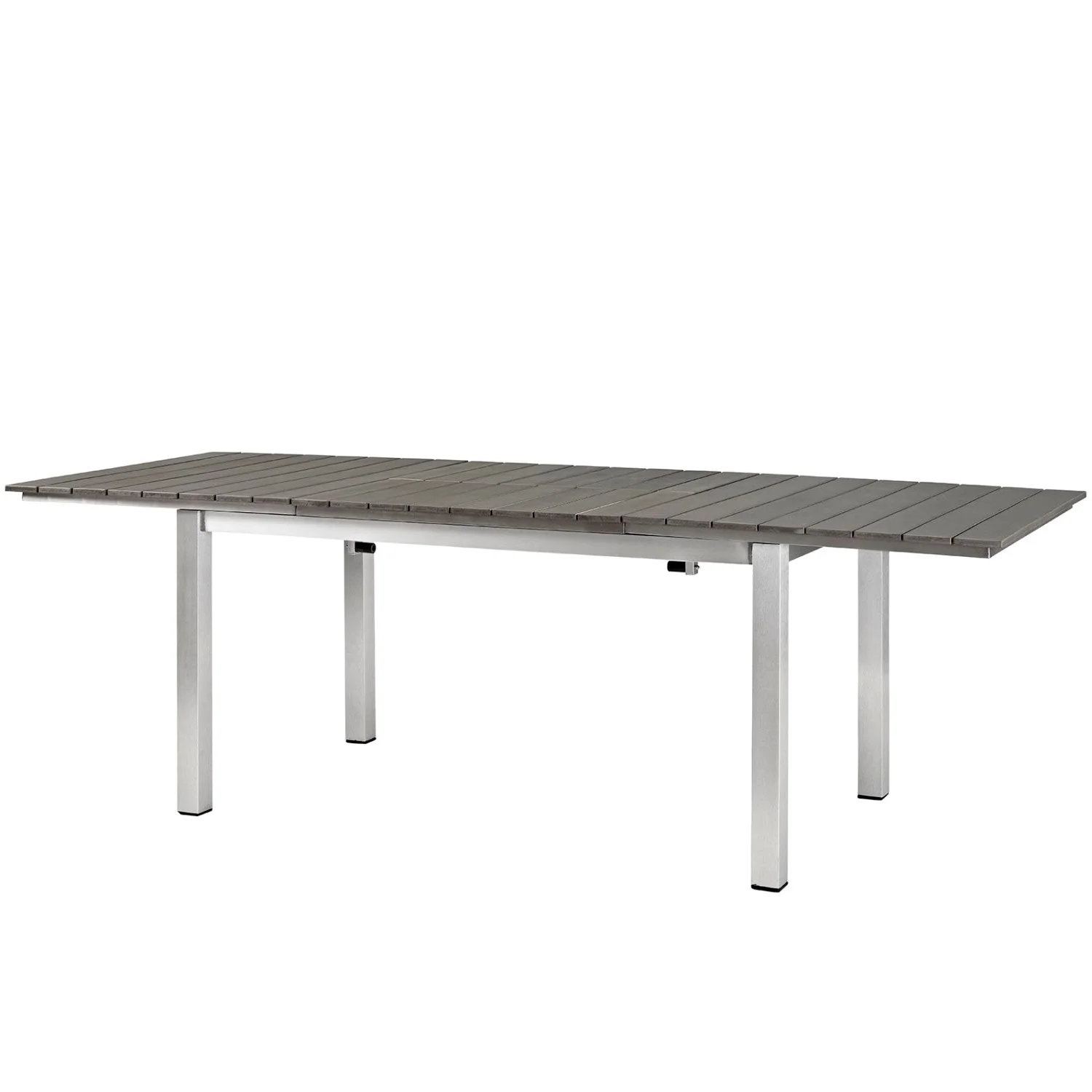 Lounge Dining Table, Grey Gray Silver, Aluminum Metal, Outdoor Patio Balcony Cafe Bistro Garden Hospitality Restaurant, Modern Contemporary HB32942