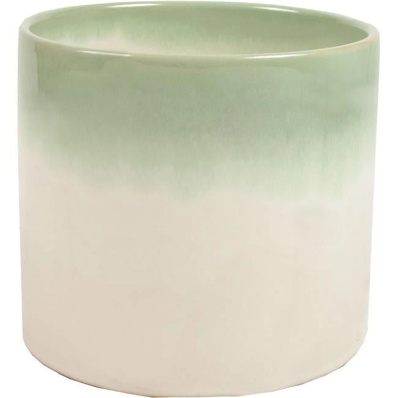 AI-CE10RKG-Q04 6 in. Pot Size Reykjavik Reactive Glaze Ceramic Planter, White & Green - Set of 4