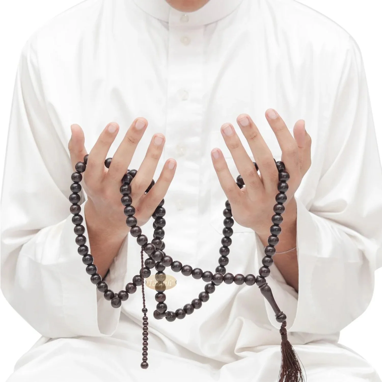Unique Extra Large Dense Tamarind Wood Tasbih – Islamic Prayer Beads – 12mm Beads with Tassel
