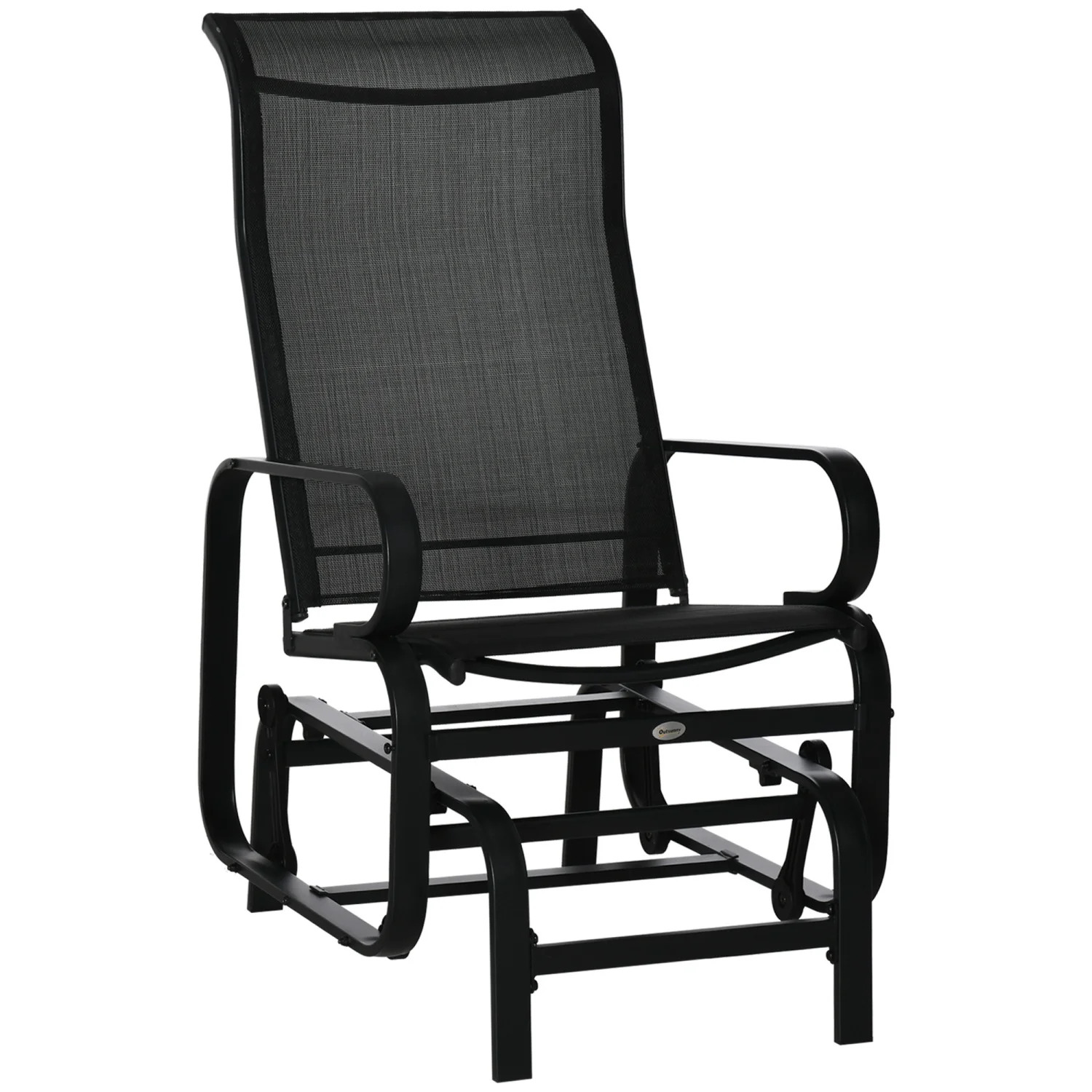TJCGDTY Outdoor Glider Chair  Gliders for Outside Patio with Smooth Rocking Mechanism and Lightweight Construction for Backyard  Black