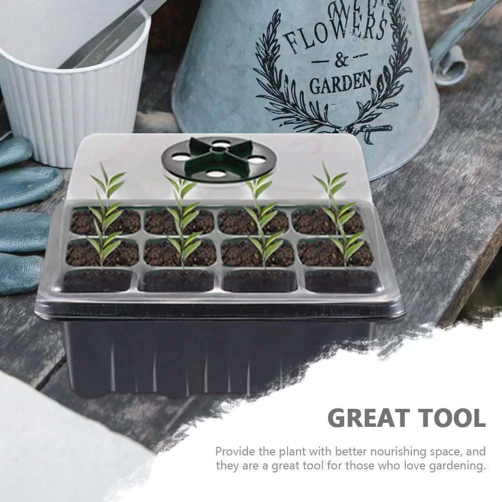 Seedling Tray Germination Greenhouse Planting Starter Container Propagation Vegetable 3 Pcs