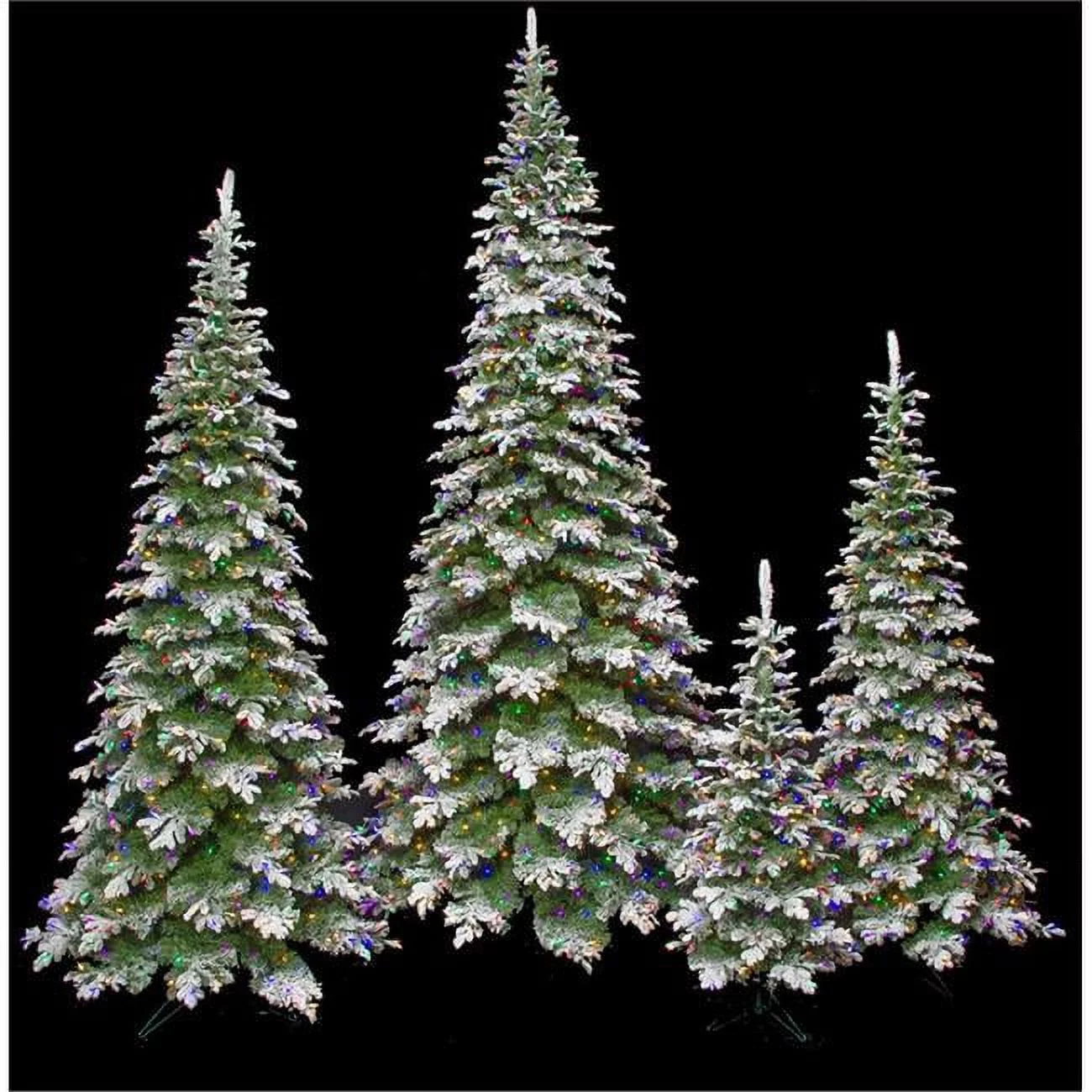 12 ft. Pencil Sitka Spruce Trees, Flocked