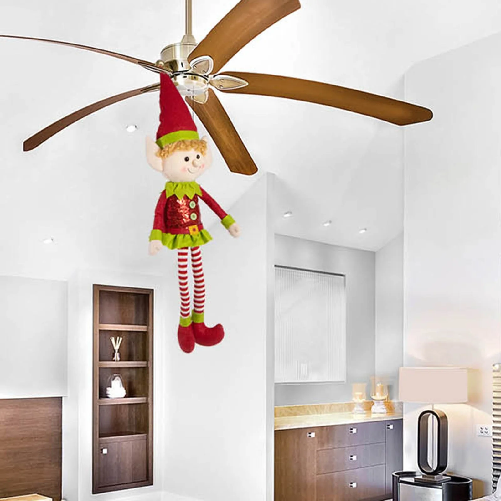 AaSEJEG Solar Garden Decorations Outdoor Doll Boy Girl Plush Doll Plush Plush Ornaments for Tree Soft Material Decorati on Supplies for Window Porch Fireplace