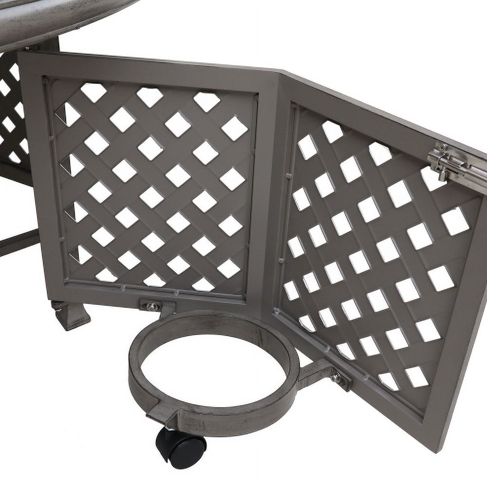 Buumin Cast Aluminum Propane Gas Firepit Table, Chat Height