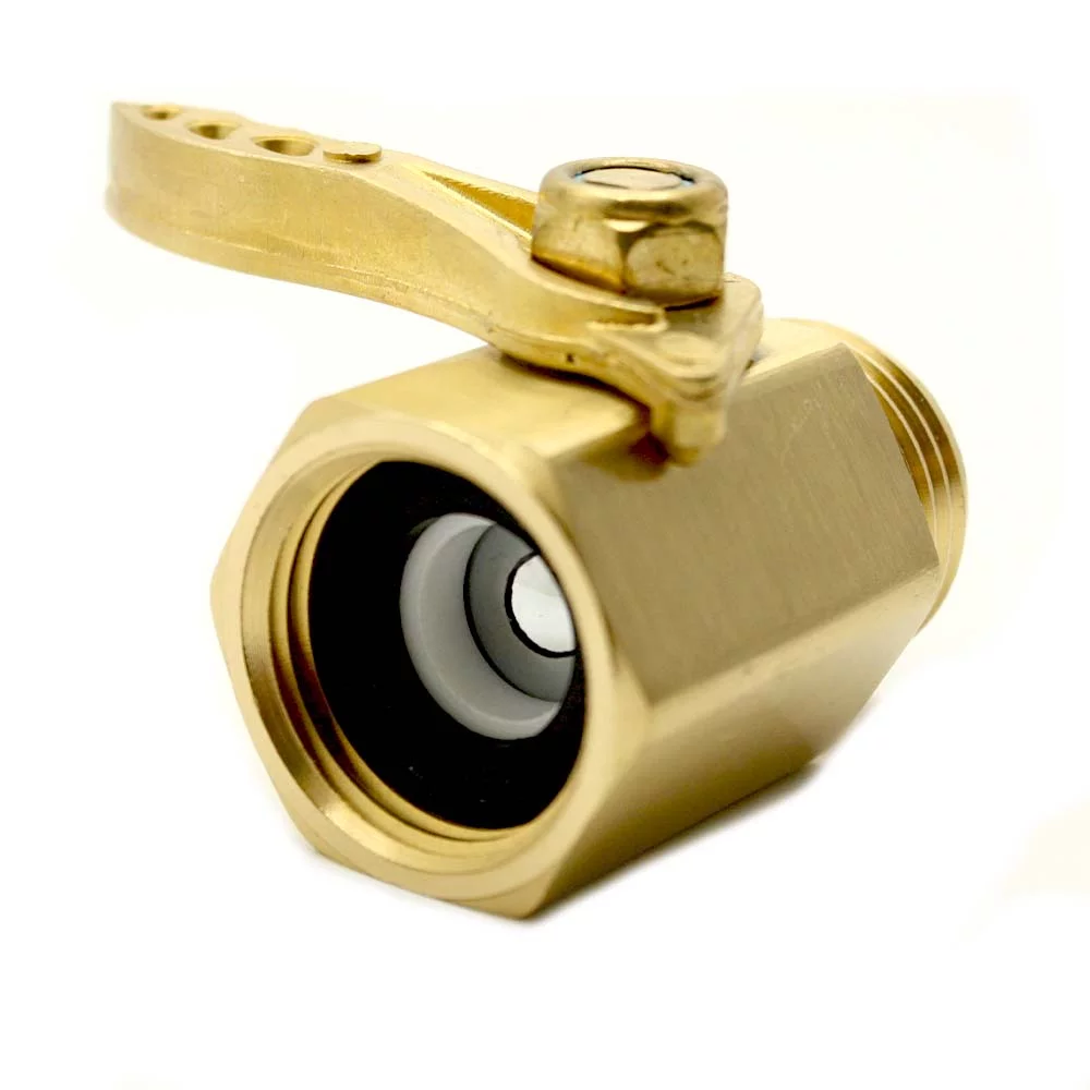 Thrifco 4403380 Heavy Duty 3/4 Inch Brass Garden Hose Shut Off Valve with Large Handle