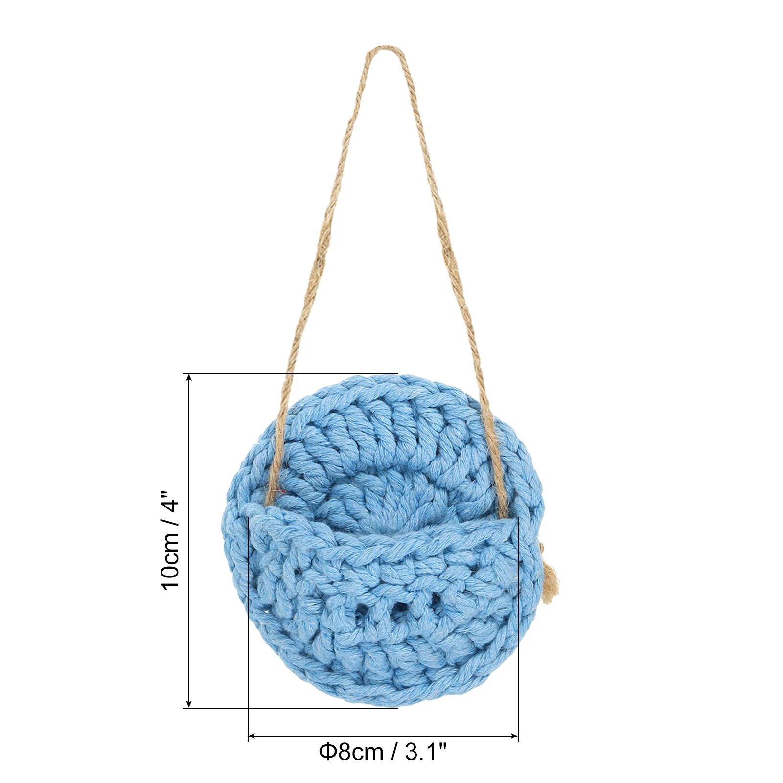 Uxcell Hanging Plant Basket, 4 Inch Dia Hanging Wall Planters for Indoor Outdoor, Blue