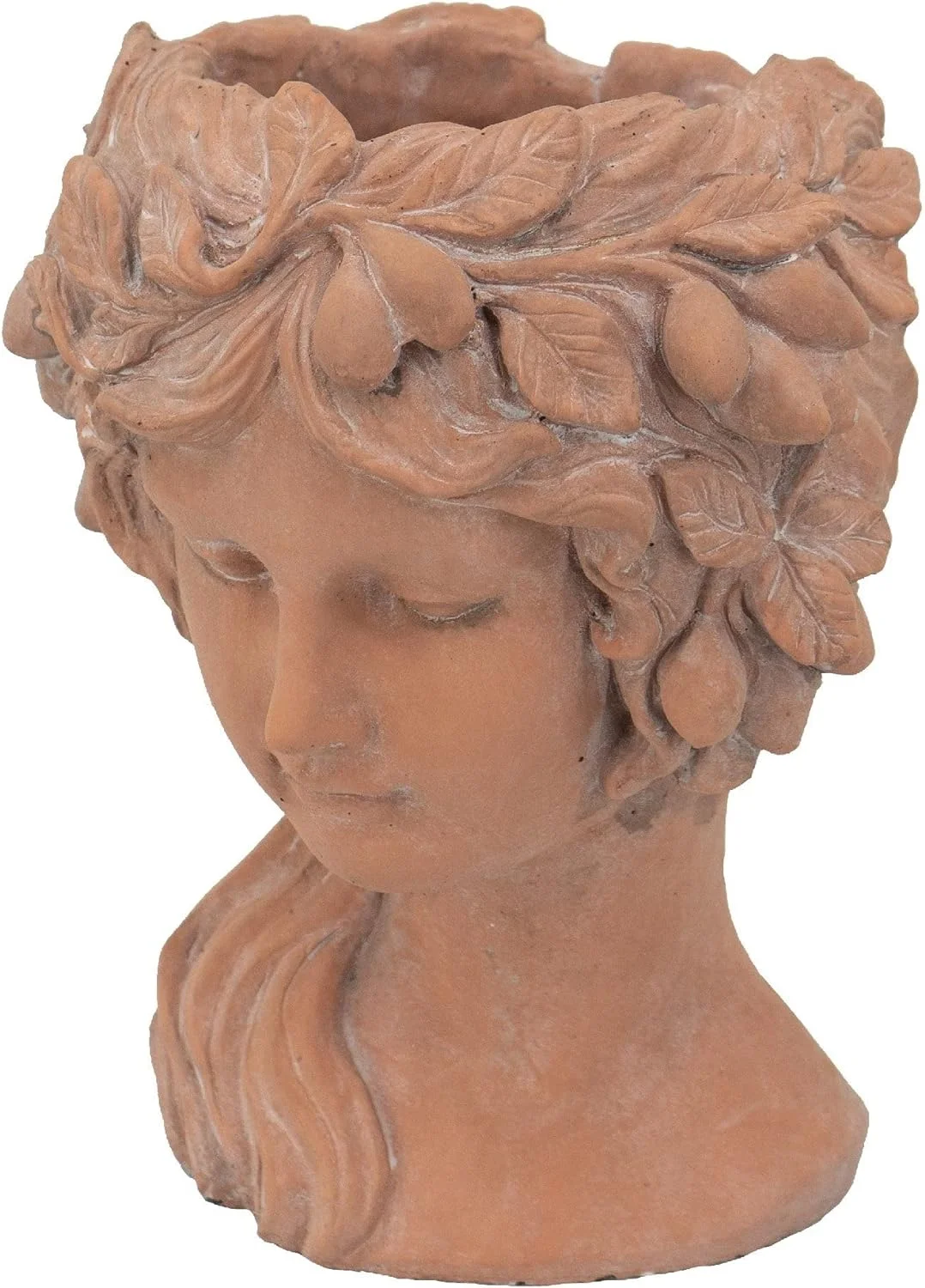Bust Planter Brown Traditional Cement