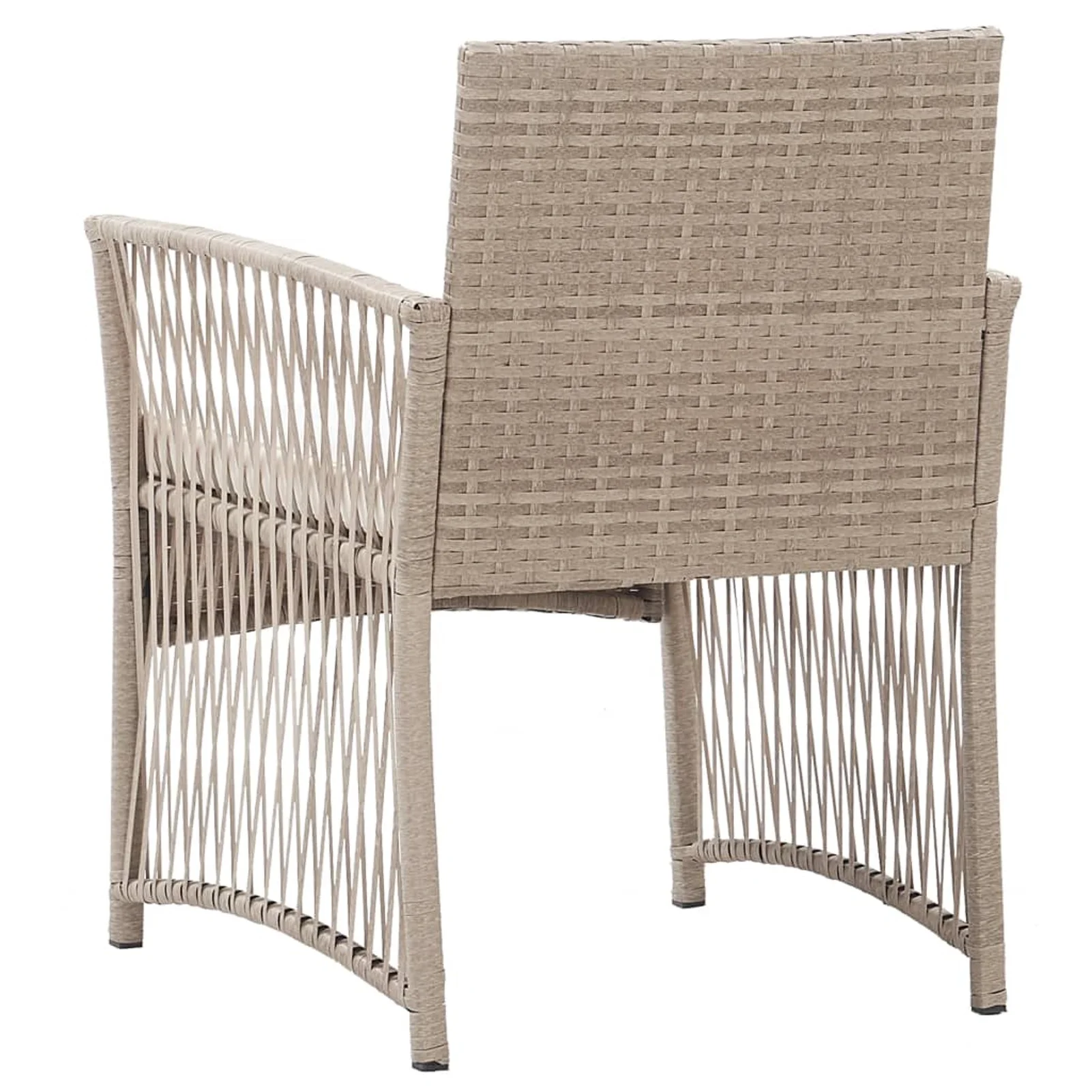 Anself Patio Armchairs with Cushions 2 pcs Beige Poly Rattan