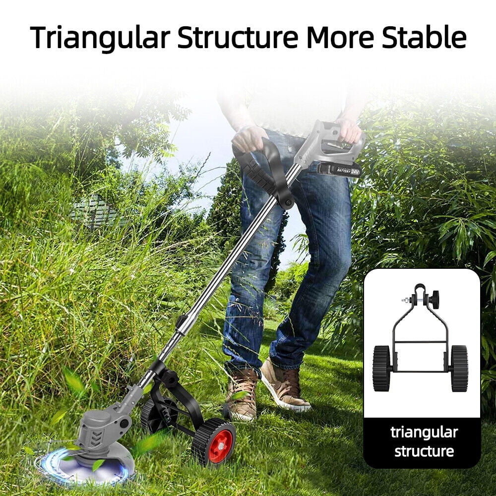 Paddsun Universal Grass Rope Trimmer Weeder Stabilizing Adjustable Support Wheel Set