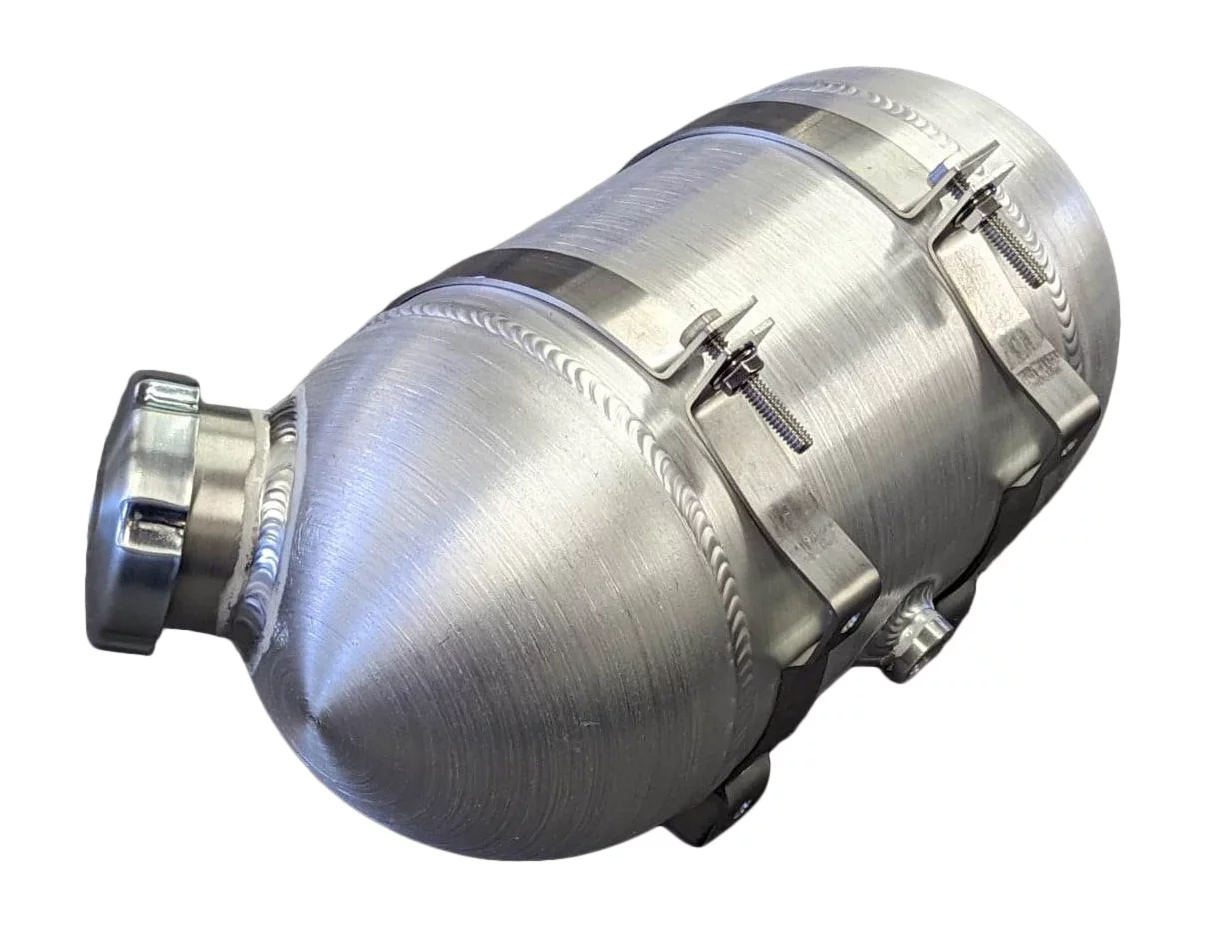 6x12 End Fill Domed End Cap style with Tether - 1 Gallon 1/4 NPT - Riding Mower, Gokart, Mini Bike