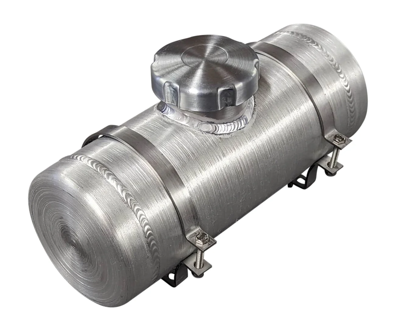 4x8 Center Fill Round Spun Aluminum Gas Tank .39 Gallon - 1/8 NPT - Mini Bike, Riding Mower, Go-kart