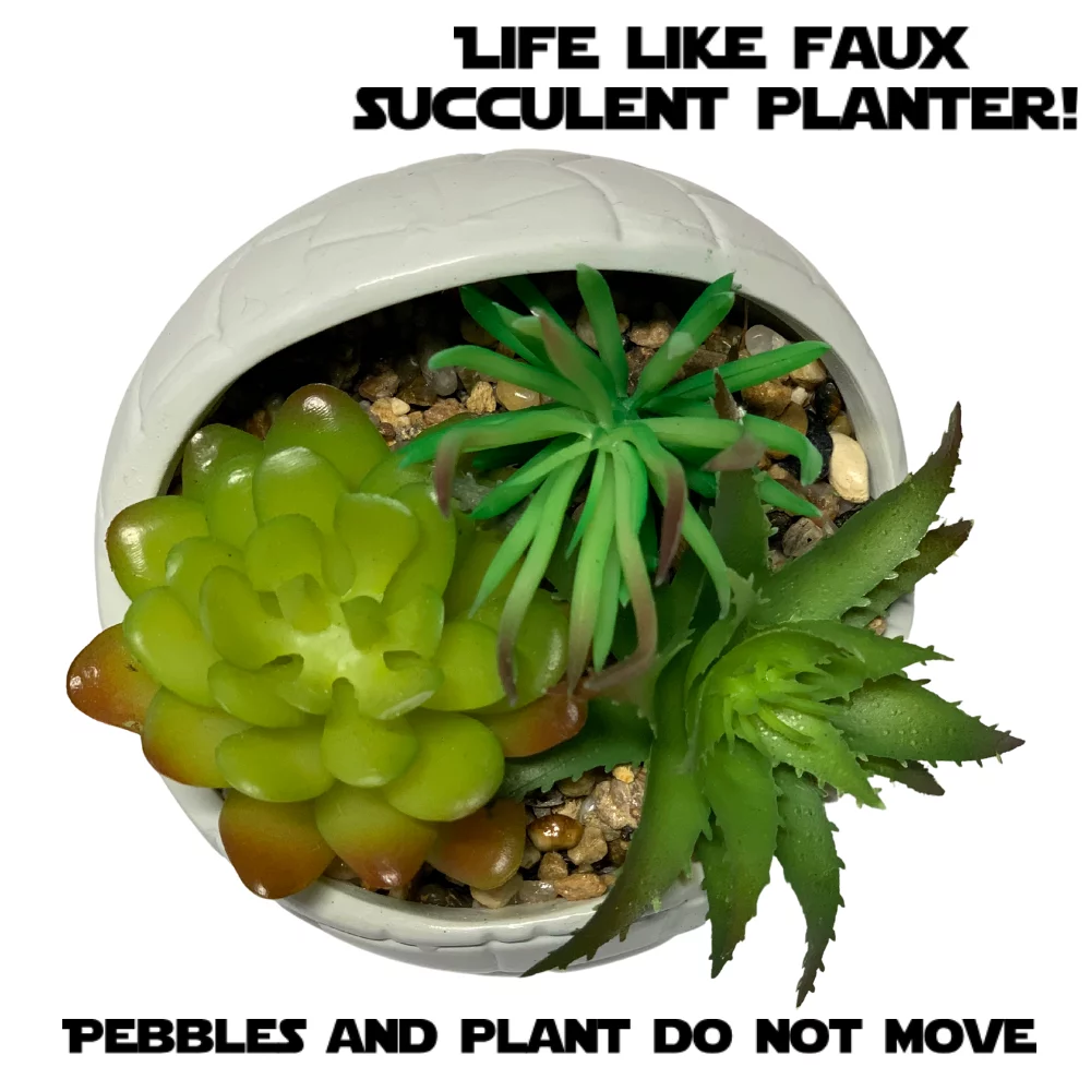 Star Wars Ceramic Planter with Faux Succulent Houseplant 4 inches