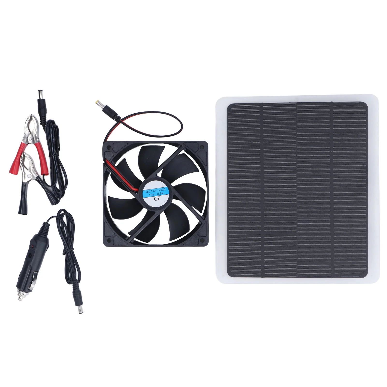 Jadeshay Greenhouse Solar Fan, 10W 12V Solar Powered Exhaust Fan Portable USB Solar Fan Greenhouse Ventilation Equipment