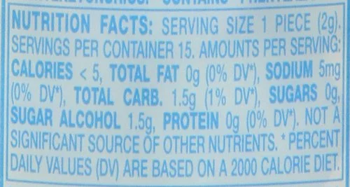 (Price/Case)Mentos Sugar Free Pure White Sweet Mint Gum 15 Pieces Per Bottle - 10 Per Pack - 12 Per Case