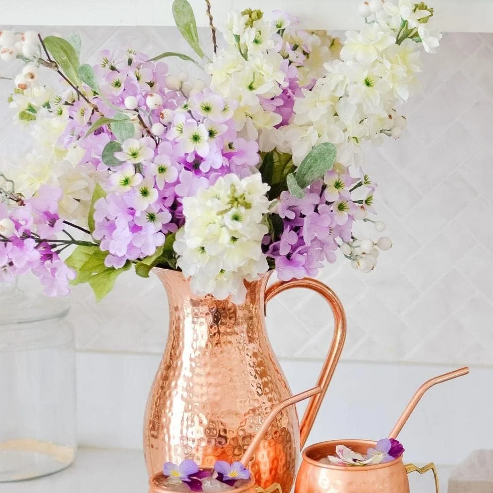 Lavender Articial Lilac Silk Flower Bush - Old-Fashioned Lilac Flowering Bush For Spring Summer Decorating (Size: 20-1/2