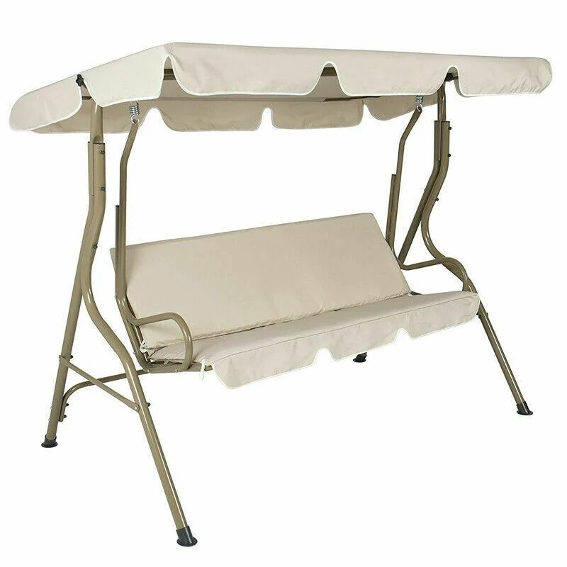 Replacement Swing Seat Canopy Cover Set Garden Chair Hammock Cushion 3 Seater Canopy Chair Cover (Frame Not Included)