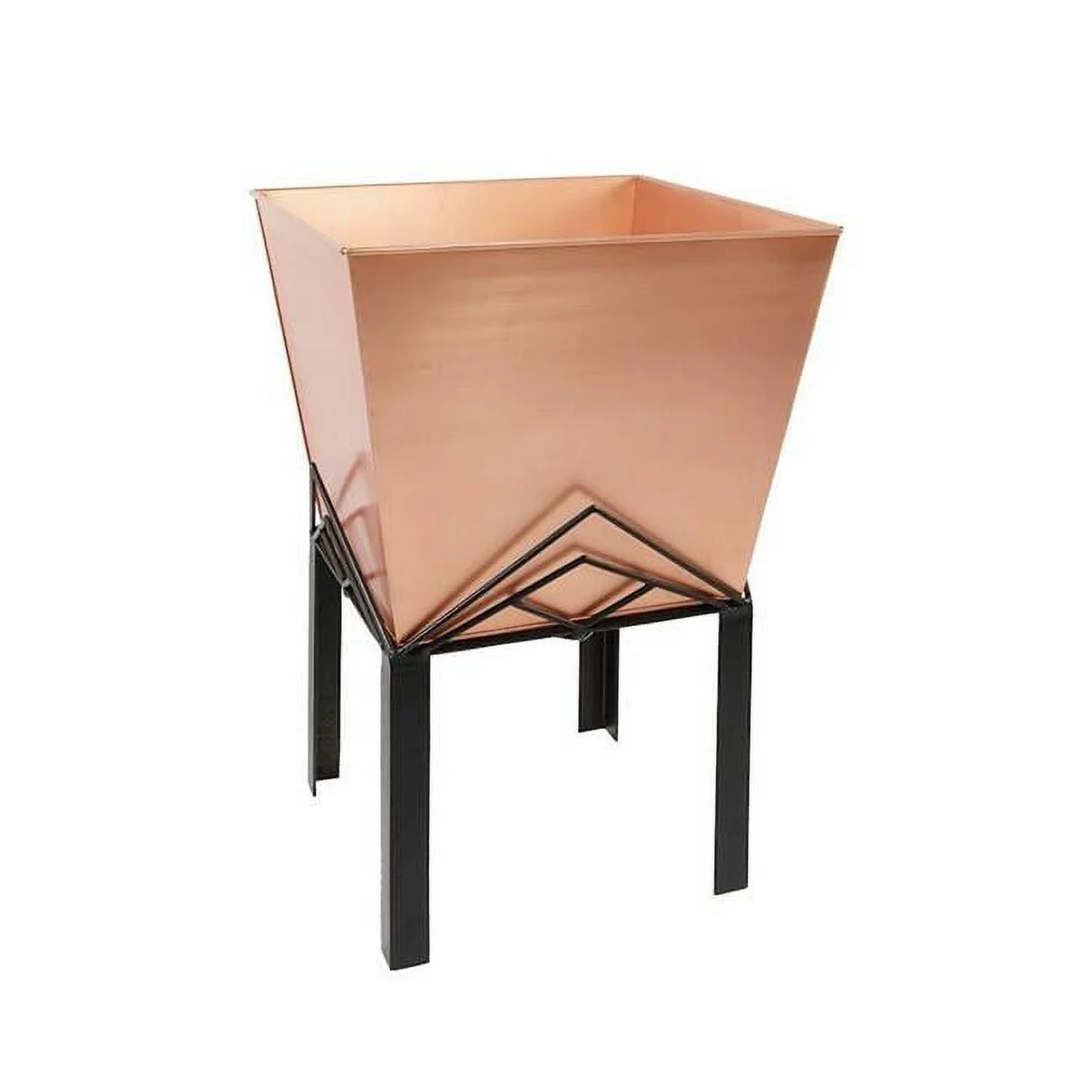 Marion II Planter with Flower Box, Copper Plated