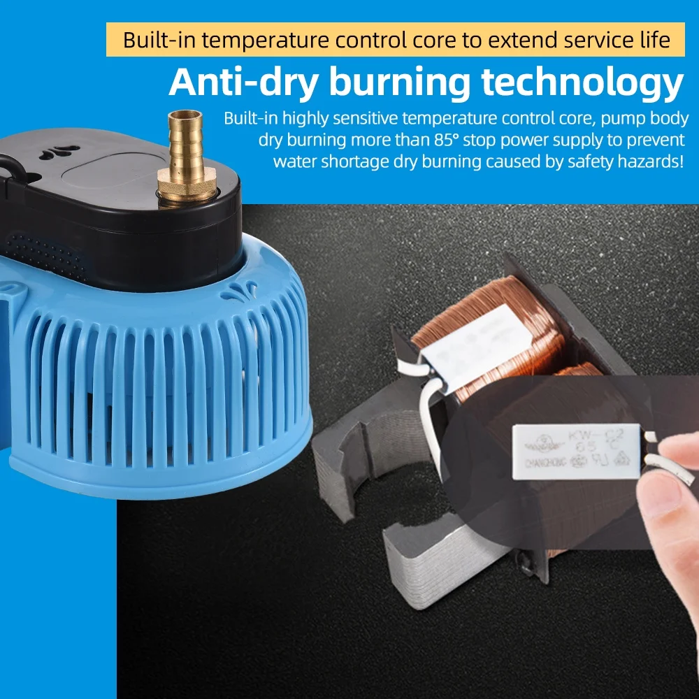 Lixada Submersible Pool Cover Pump 75W 2000L/H with Drainage Hose Adapters for Above Ground Swimming Water Removal 16ft Hose 25ft Cord