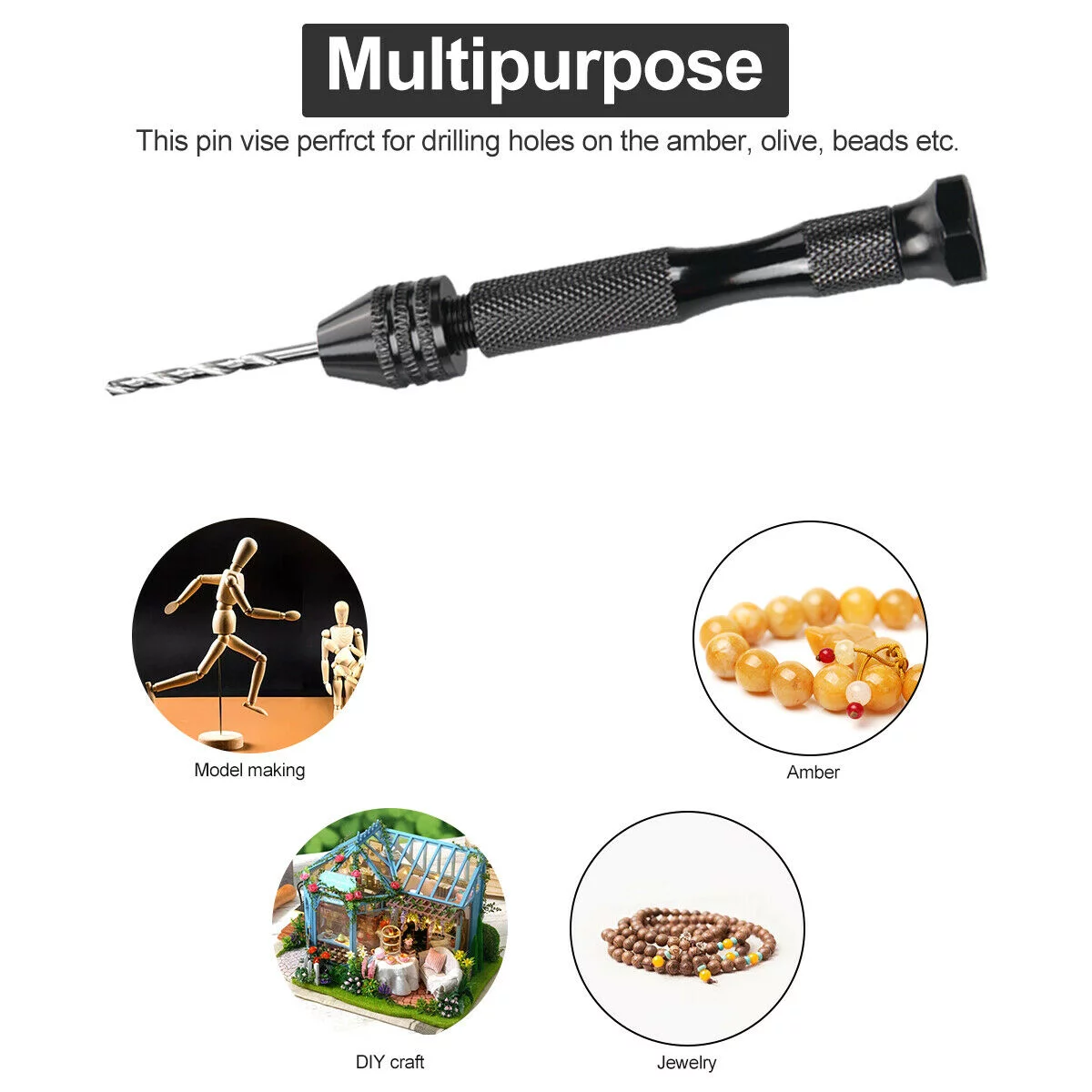 69PCS One Set Hand Drill Bits Kits Micro Pin Vises Twist Drill Bits Set with Precision Hand Pin Vise Rotary Tools