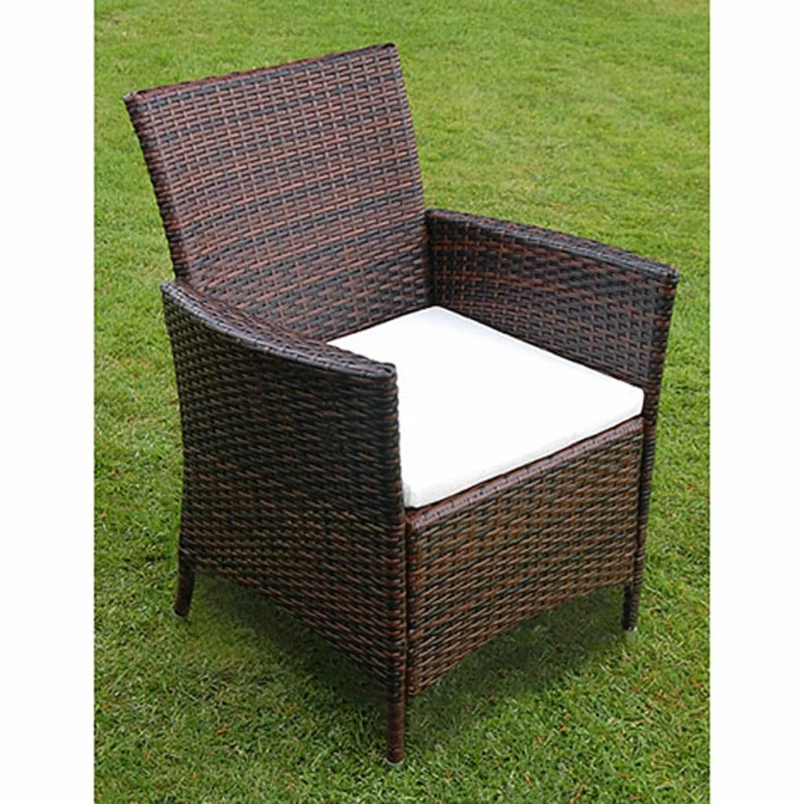 Suzicca 7 Piece Patio Dining Set with Cushions Poly Rattan Brown