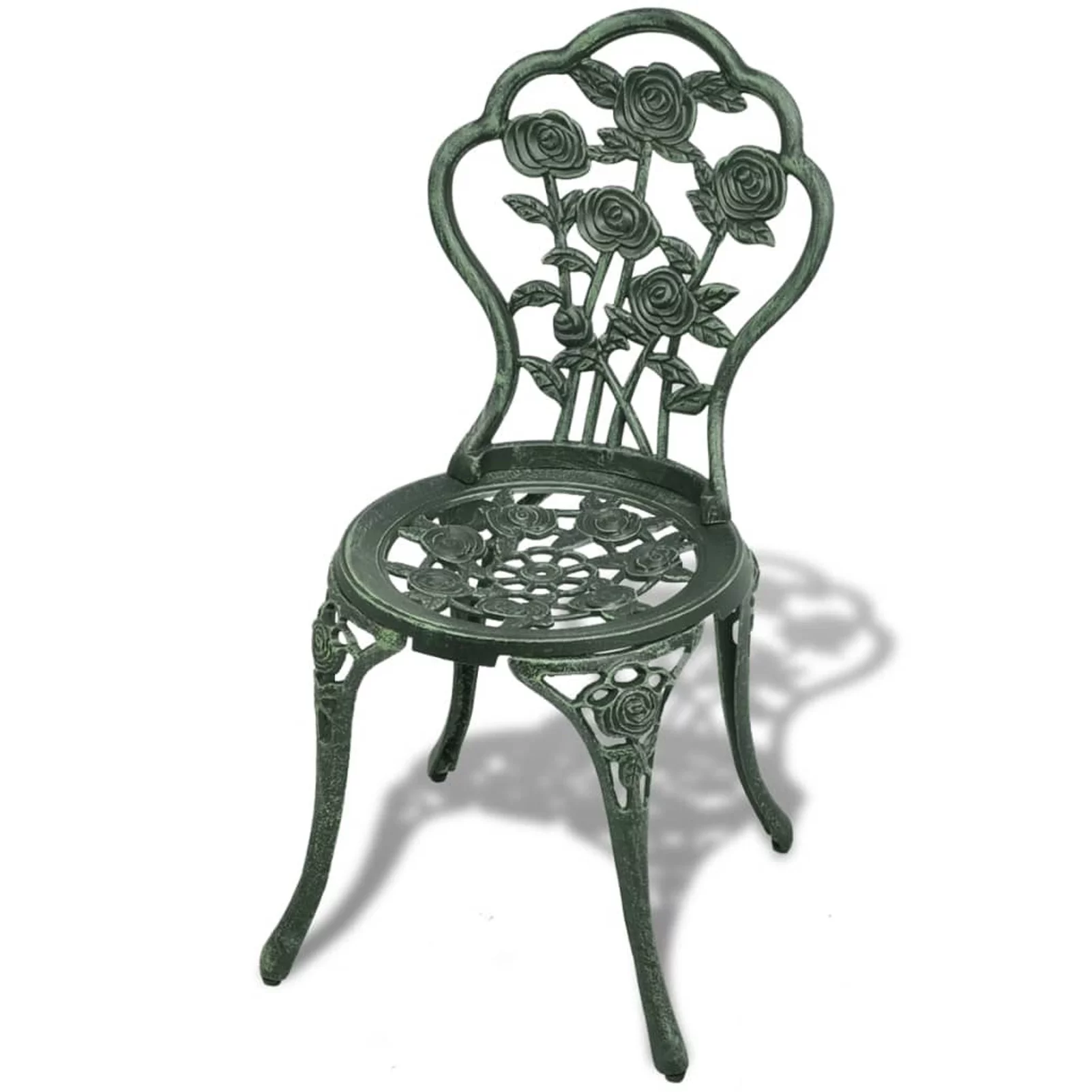 walmeck 3 Piece Bistro Set Cast Aluminum Green