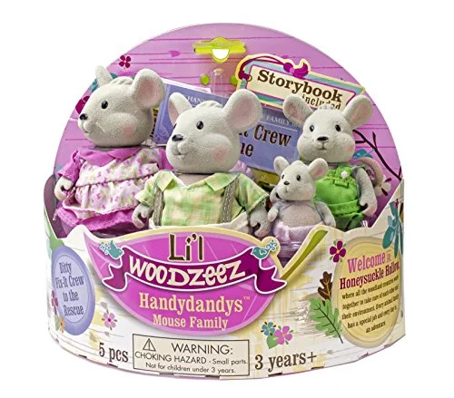 Li'l Woodzeez Handydandys Mouse Family Set with Storybook