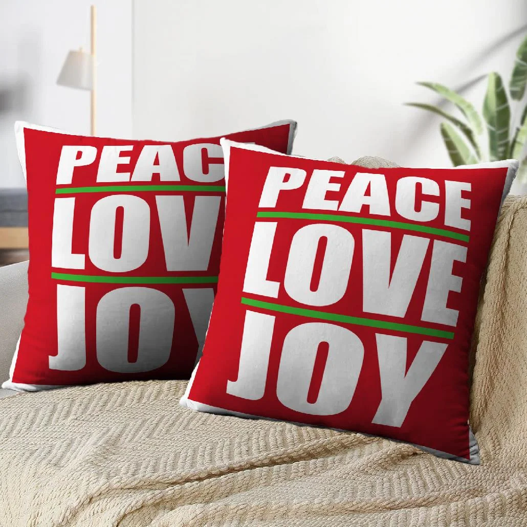 LALILO Throw Pillow Covers Peace Love Joy Graphic Shirt Art Banner Cushion Cover 18