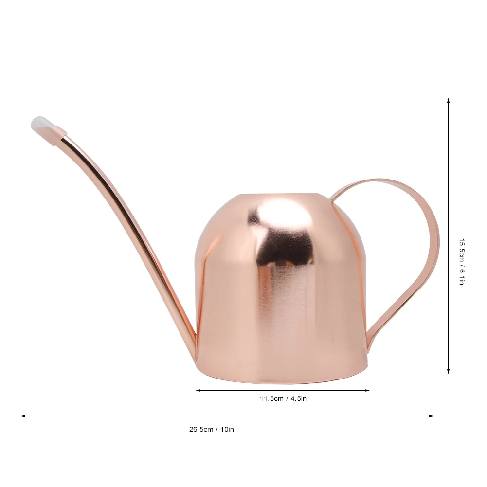 Jadeshay Watering Can 1000ml Stainless Steel Watering Can Sprinkle Pot Long Mouth Garden Flowers Plants Water Container