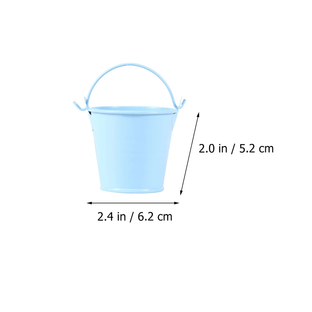 Etereauty Mini Buckets Metal Flower Bucket Pot Small Pails Iron Party Planter Tin Planters Holder Galvanized Plant Favors Pots