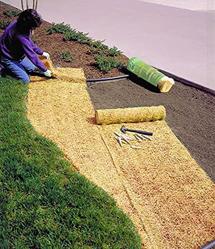 American Excelsior QuickGrass Pro Erosion Control Blanket Landscape Roll with Biodegradable Staples 2-1/2'x50'