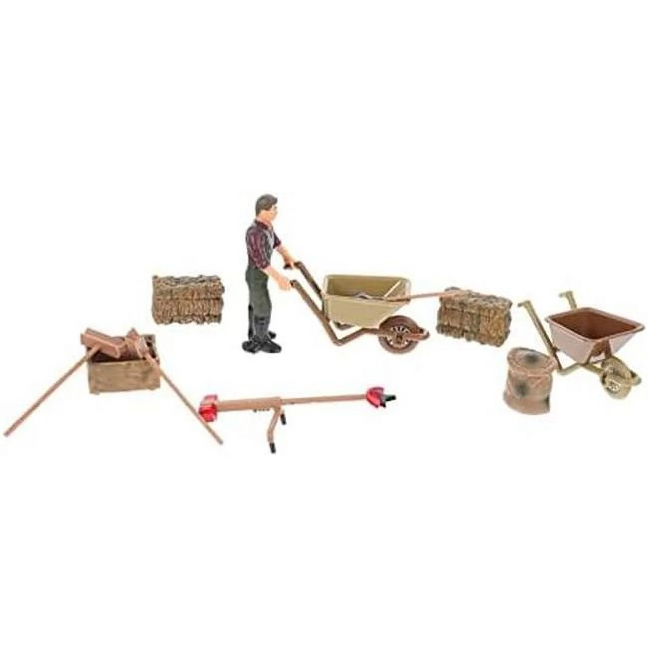 UNO1RC MC32938 Farm Implement Scene Model Wagon Toy Kid Farmhouse Playset Toys for Children Farm Scene Toy - Mini Decor Simulation Farm Tools Models PVC Vegetable Planter Toddler - 11 Piece