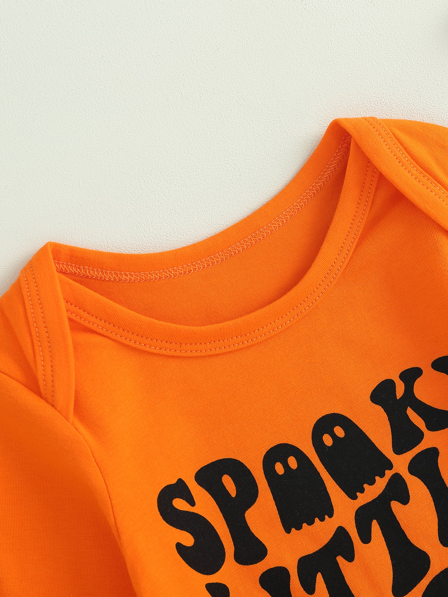 3Pcs Halloween Clothes Infant Baby Boys Casual Pants Set Long Sleeve Letters Print Romper with Pumpkin Print Sweatpants and Hat