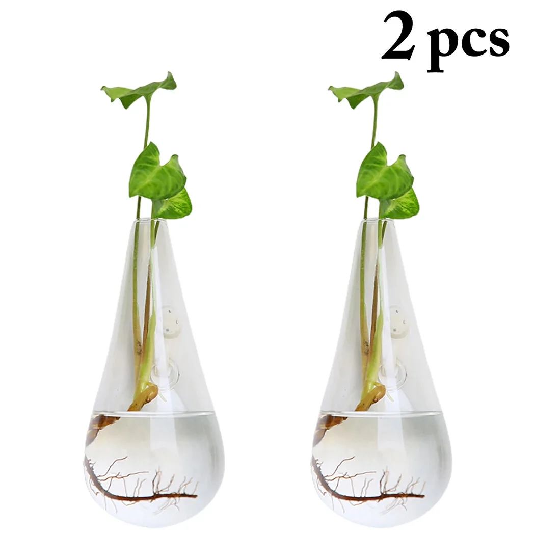 Wall Hanging Planter Modern: 2PCS Decorative Glass Planter Flower Vase Plant Pot