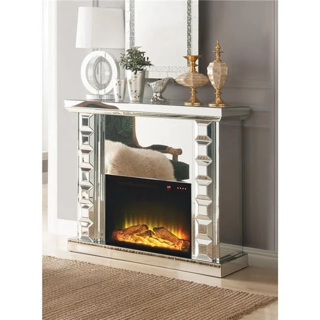 Dominic Fireplace - Mirrored - 40 x 48 x 15 in.