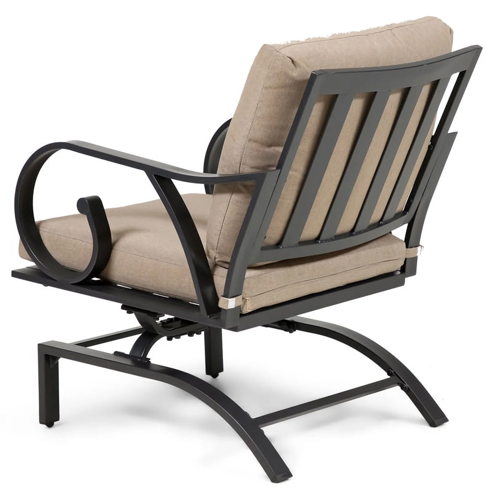 Kingfisher Lane 3-Piece Metal & Polyester Fabric Bistro Set in Black/Brown