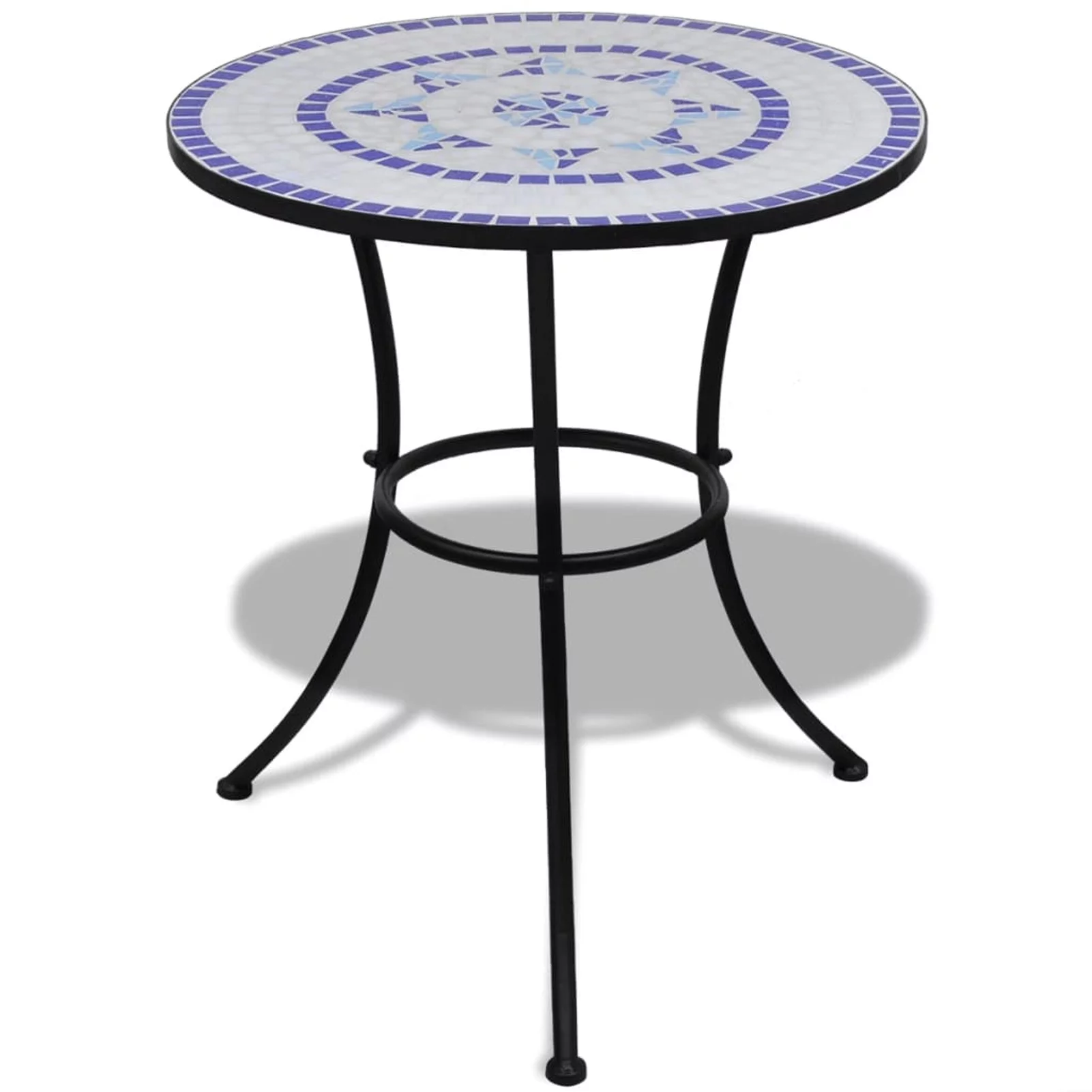 walmeck 3 Piece Bistro Set Ceramic Tile Blue and White